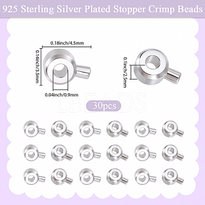 30Pcs Brass Crimp Beads KK-BBC0024-23S-1