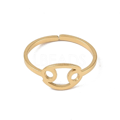 Real 18K Gold Plated 304 Stainless Steel Adjustable Finger Ring RJEW-L115-01G-07-1