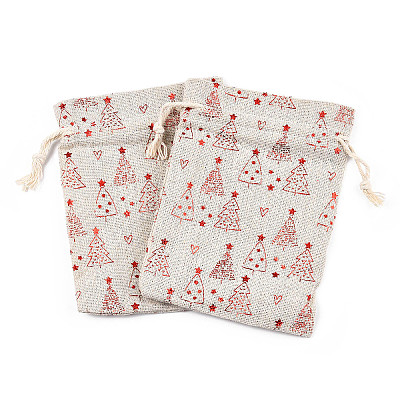 Christmas Theme Cotton Fabric Cloth Bag ABAG-H104-B02-1