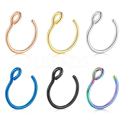 316 Surgical Stainless Steel Clip on Nose Rings WGA7223-07-1