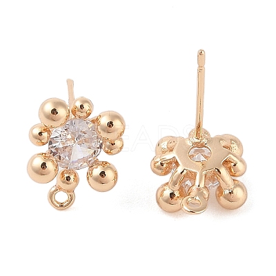 Brass Stud Earring Findings KK-N256-10G-1