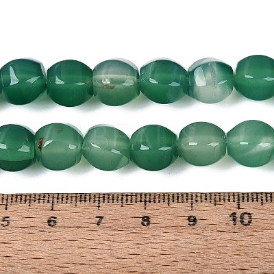 Natural Green Onyx Agate Beads Strands G-Q608-08A-03-1