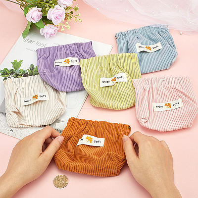6pcs 6 styles Mini Cloth Printed Multipurpose Shrapnel Makeup Bags Change Purse ABAG-GF0001-25-1