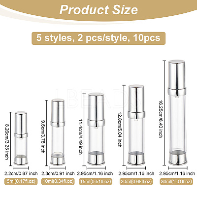 10Pcs 5 Styles Plastic Pump Bottles MRMJ-OC0003-79A-1