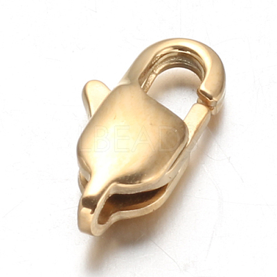 Ion Plating(IP) 304 Stainless Steel Lobster Claw Clasps Hand Polished STAS-F094-05C-G-1