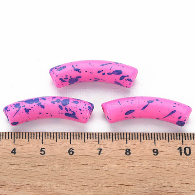 Opaque Spray Painted Acrylic Beads MACR-S372-002F-B06-1