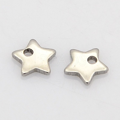 Tarnish Resistant Star 304 Stainless Steel Charms STAS-N025-14-1
