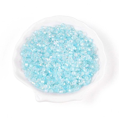 Transparent Spray Painted Glass Beads EGLA-N018-4mm-06-1
