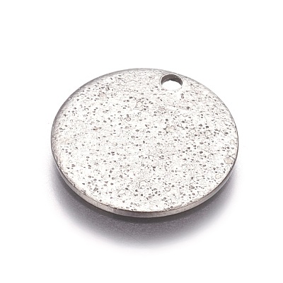 Tarnish Resistant 304 Stainless Steel Textured Pendants STAS-I098-01-15mm-P-1