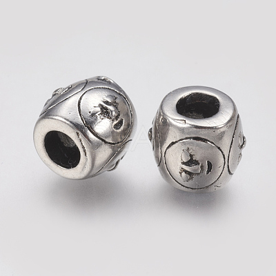Ion Plating(IP) 304 Stainless Steel European Beads STAS-J022-049AS-1