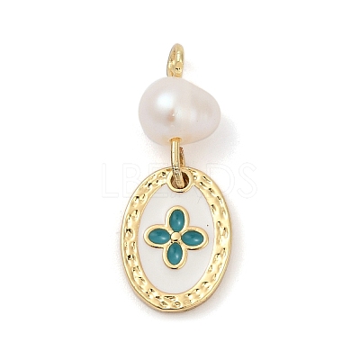 Natural Cultured Freshwater Pearl & Brass Pendants KK-U062-14G-03-1
