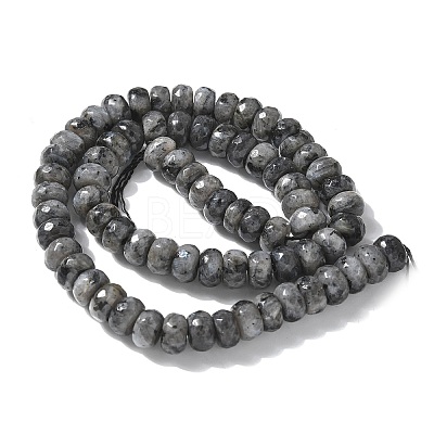 Faceted Natural Labradorite Rondelle Beads Strands G-K090-02-1