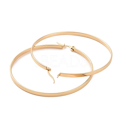 201 Stainless Steel Big Hoop Earrings with 304 Stainless Steel Pins for Women EJEW-E146-07G-1