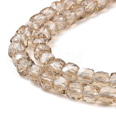 Electroplate Transparent Glass Beads Strands GLAA-C029-03A-08-1