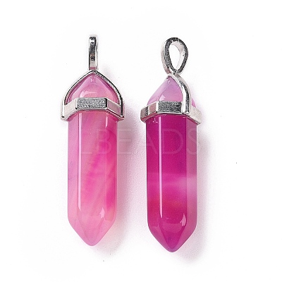 Natural Agate Double Terminated Pointed Pendants G-F295-05H-1