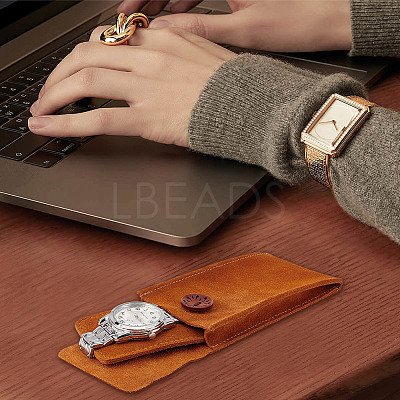 Rectangle Imitation Leather Single Watch Pouch Storage Bags ABAG-WH0051-07-1