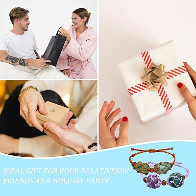 12Pcs Adjustable Braided Nylon Cord Macrame Pouch Bracelet Making AJEW-SW00010-05-1