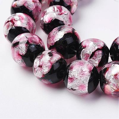 Handmade Silver Foil Glass Beads FOIL-E012-01A-1
