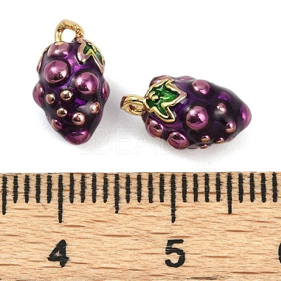 Brass Enamel Charms KK-L231-21G-06-1