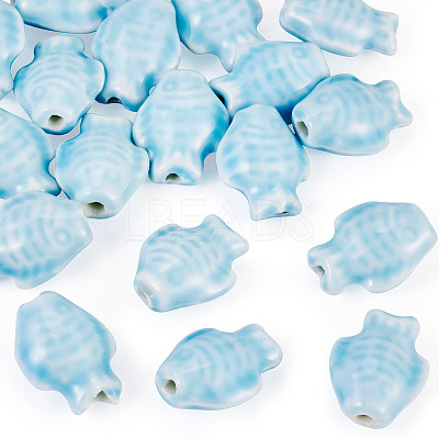 18Pcs Handmade Porcelain Beads Strands PORC-TADJ0001-04B-1
