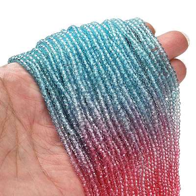 Transparent Painted Glass Beads Strands X1-DGLA-A034-T2mm-A11-1