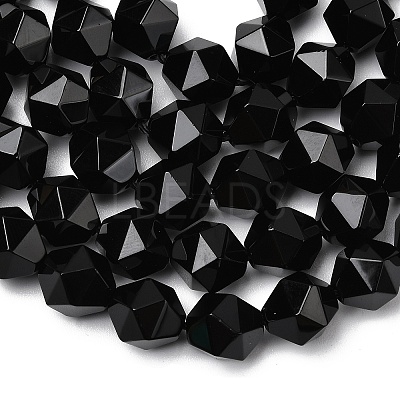 Natural Black Onyx Beads Strands G-Z119-A04-03-1