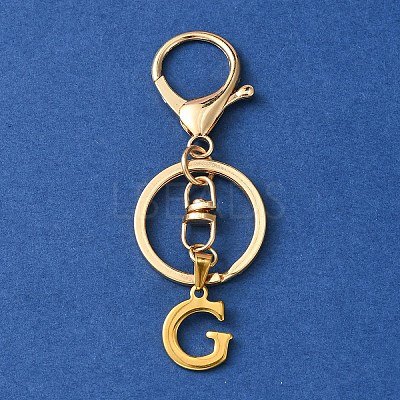 304 Stainless Steel Initial Letter Charm Keychains KEYC-YW00005-07-1