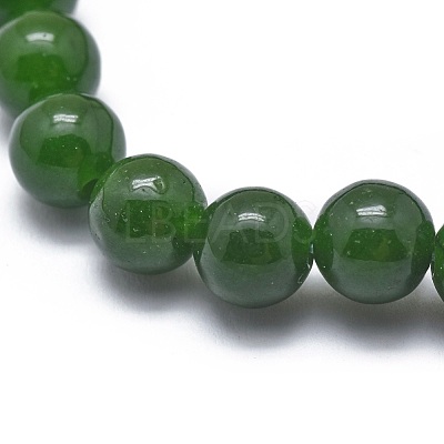 Natural TaiWan Jade Bead Stretch Bracelets BJEW-K212-C-019-1