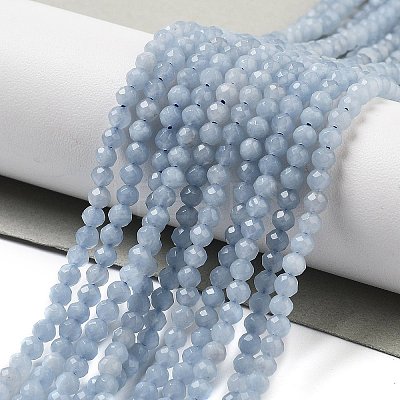 Natural Angelite Beads Strands G-G161-A05-05-1