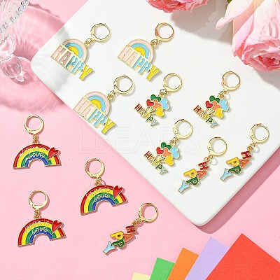 Alloy Enamel Pendant Stitch Markers HJEW-AB00345-1