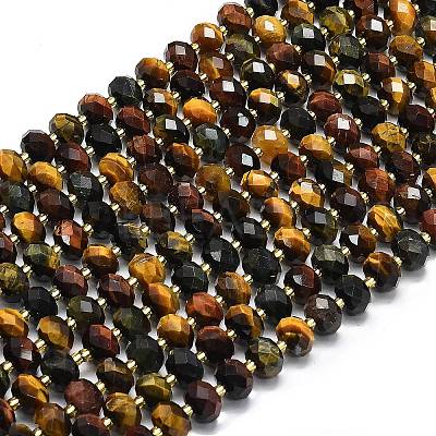 3-Color Dyed Natural Tiger Eye Beads Strands G-P573-A36-01-1