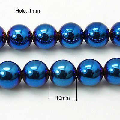 Non-Magnetic Synthetic Hematite Beads Strands G-C019-10mm-1
