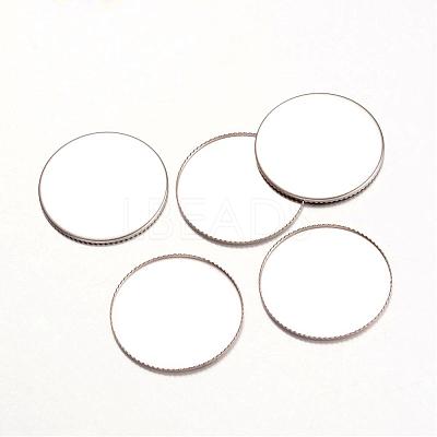 Tarnish Resistant 316 Surgical Stainless Steel Milled Edge Bezel Cups STAS-K099-01-25mm-P-1