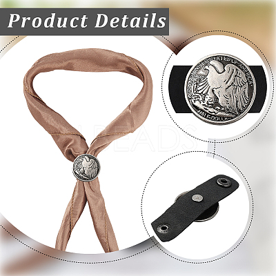 6Pcs Alloy with Imitation Leather Scarf Clips AJEW-CL0004-82B-1
