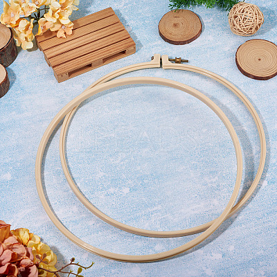 Plastic Imitation Bamboo Cross Stitch Embroidery Hoops TOOL-TADJ0001-03E-1