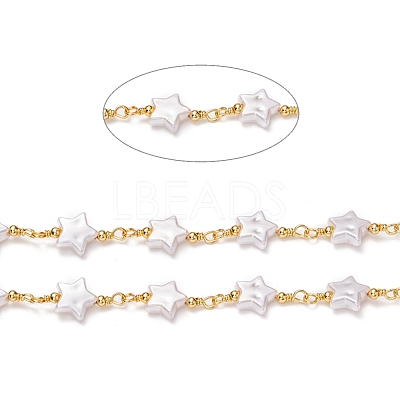 Handmade Brass CCB Plastic Link Chains CHC-I036-57G-1