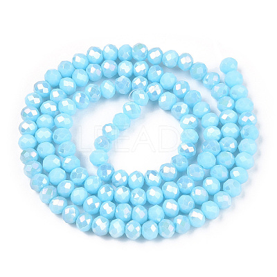 Electroplate Glass Beads Strands EGLA-A034-P4mm-B14-1