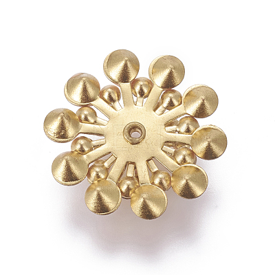 Golden Tone Brass Bead Caps KK-L173-11-1