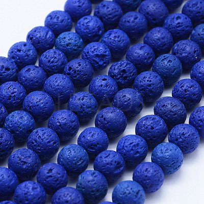 Natural Lava Rock Beads Strands G-F531-10mm-G-1