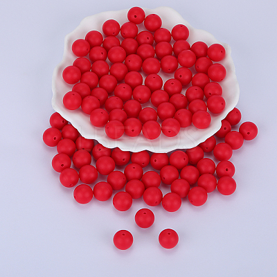 Round Silicone Focal Beads SI-JX0046A-126-1