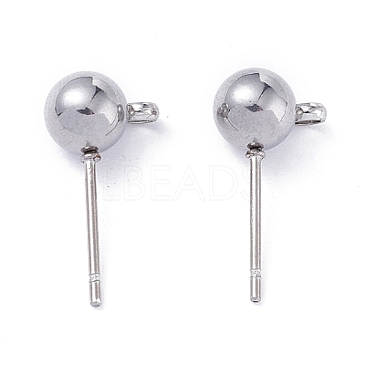 Non-Tarnish 304 Stainless Steel Ball Post Stud Earring Findings X-STAS-Z035-01P-A-1
