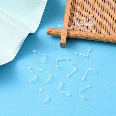Acrylic L-Shaped Nose Ring AJEW-YW0001-06D-1
