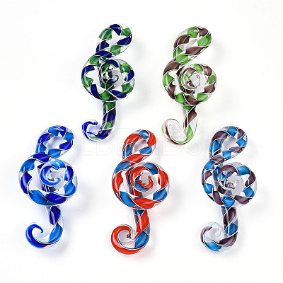 Handmade Lampwork Big Pendants LAMP-T023-07-1