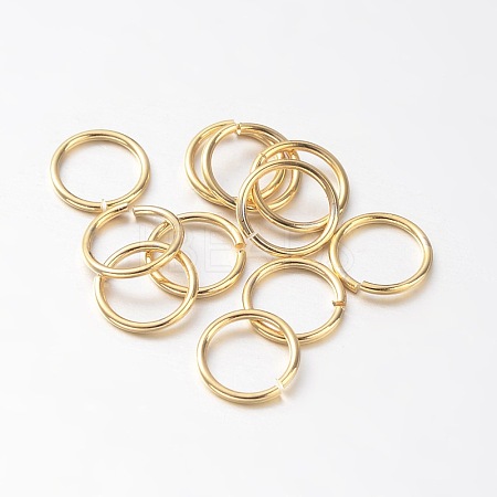 Eco-Friendly PVD Vacuum Plating & Long-Lasting Plated Brass Open Jump Rings KK-E663-5mm-G-1