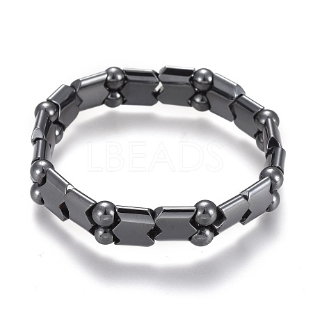 Non-magnetic Synthetic Hematite Stretch Bracelets BJEW-O179-08-1