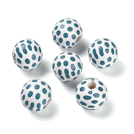 Natural Wood European Beads WOOD-S059-01C-1