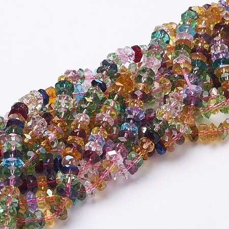 Faceted Glass Rondelle Beads Strands X-GF3x6mm-5-1