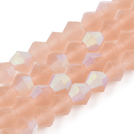 Imitate Austrian Crystal Bicone Frosted Glass Beads Strands GLAA-F029-TM3mm-A12-1
