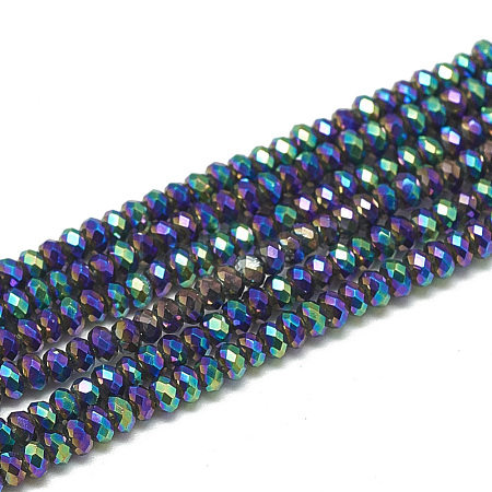 Electroplate Glass Beads Strands X-EGLA-Q112-C01-1