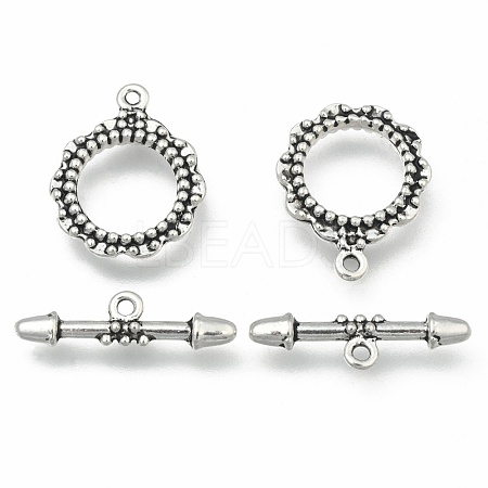 Tibetan Style Ring Toggle Clasps X-LF1496Y-1